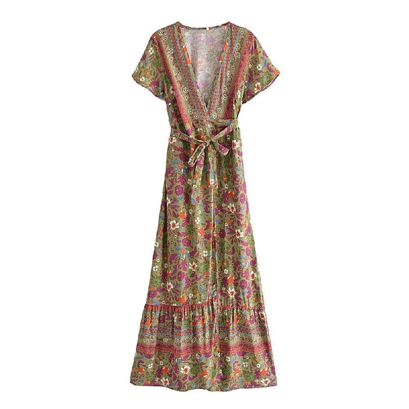 Amalthea Maxi Dress Trendy Floral Print Maxi Dress