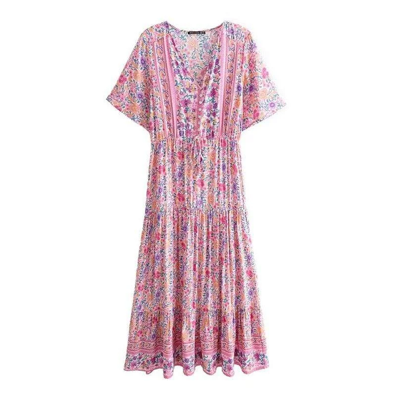 Bette Pink Maxi Dress Stylish Longline Maxi Dress