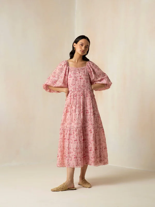 Flamingo Peasant Maxi Dress Trendy Maxi Dress with Lace