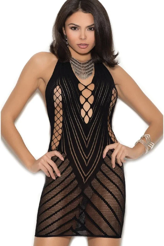 Crochet Halter Mini Dress Trendy Mini Dress with Belt