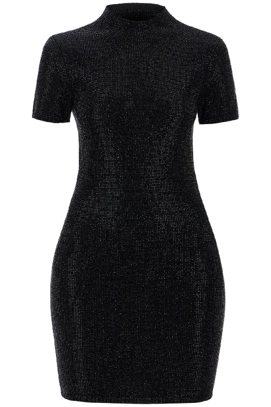 'mini Dress With Rhin  - Black Comfortable Shift Mini Dress