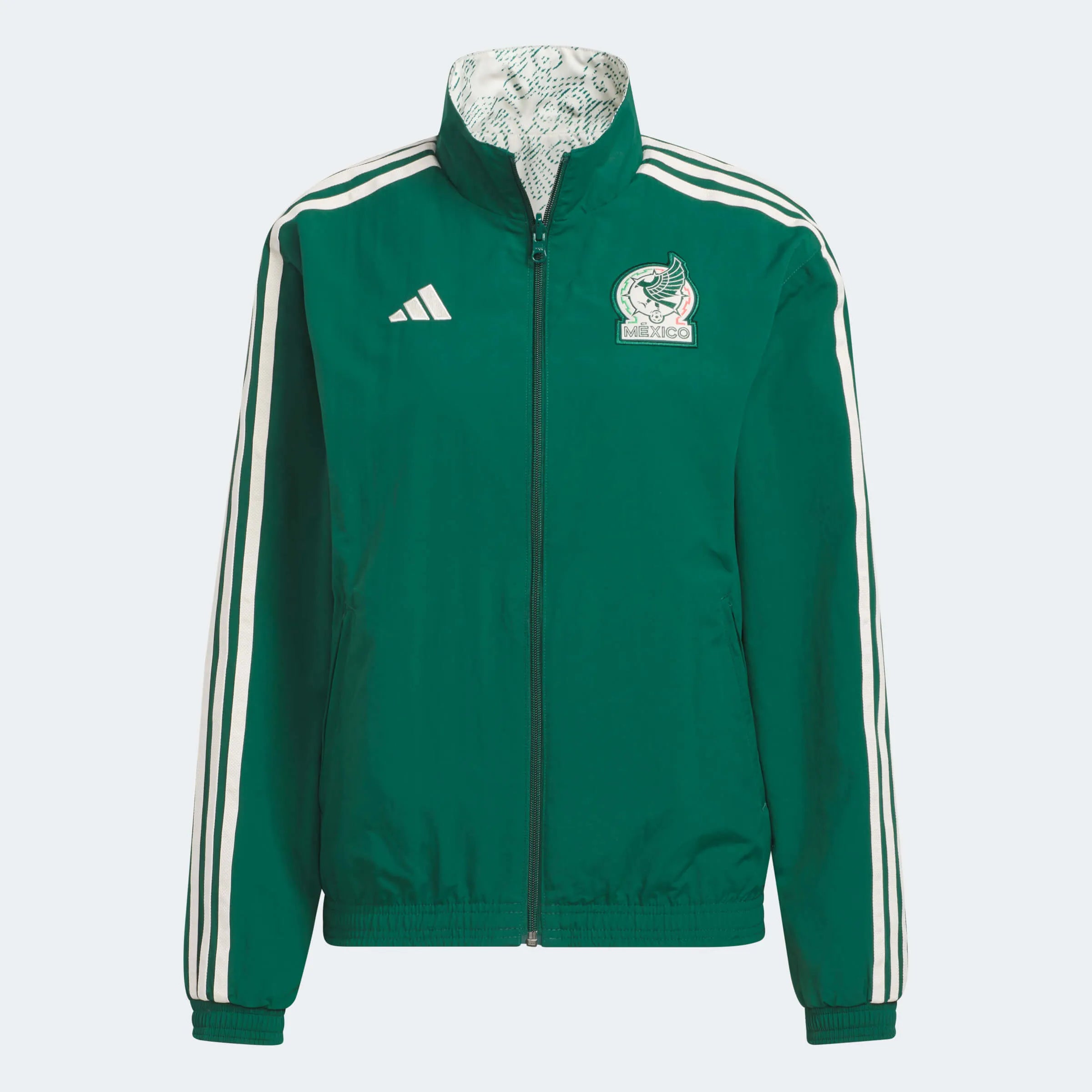 adidas 2022-23 Mexico Women's Anthem Jacket Green Print Jacket Jacquard Jacket Patchwork Jacket