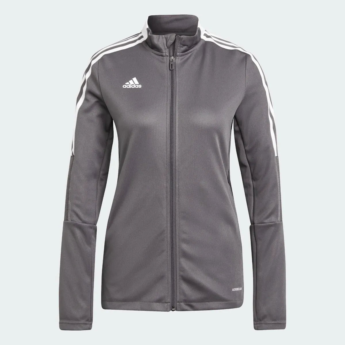 Adidas Women Tiro 21 Track Jacket - Team Grey Welt Pockets Slit Pockets Flap Pockets