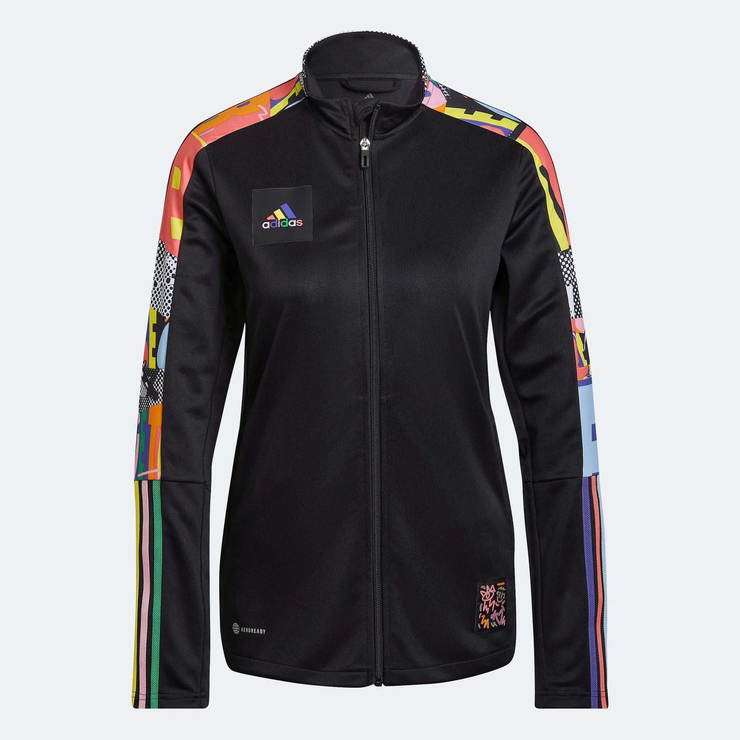 adidas Women's Tiro Pride Jacket Welt Pockets Slit Pockets Flap Pockets