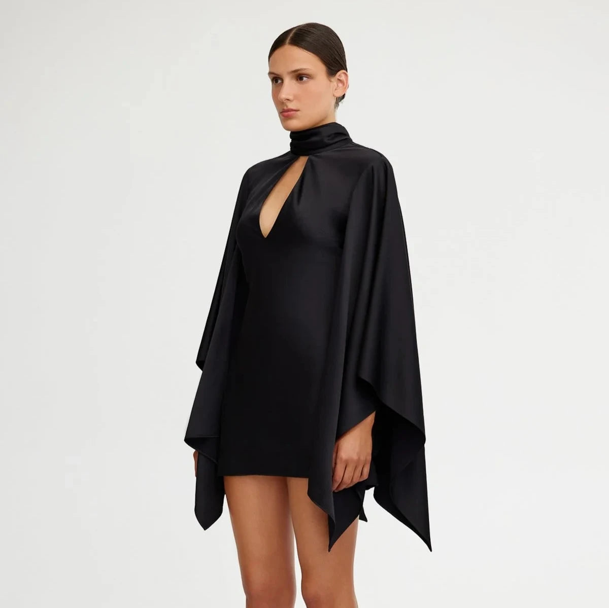 Adriana Long Sleeve Mini Dress | Black Fashionable Summer Mini Dress