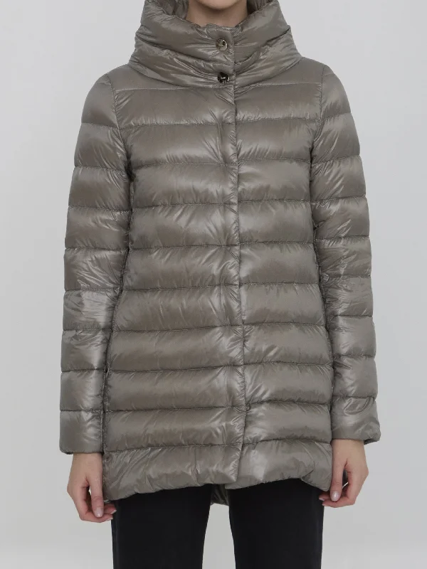 Amelia Down Jacket In Nylon Wool Fabric Cashmere Fabric Tweed Fabric