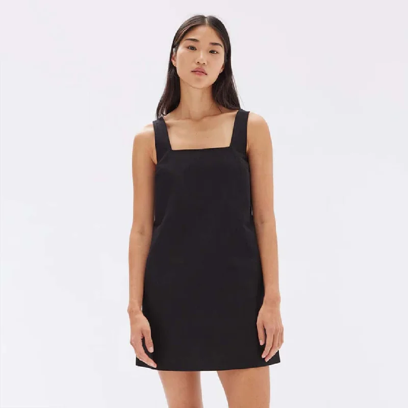 ALBA CREPE MINI DRESS | BLACK Elegant Satin Mini Dress