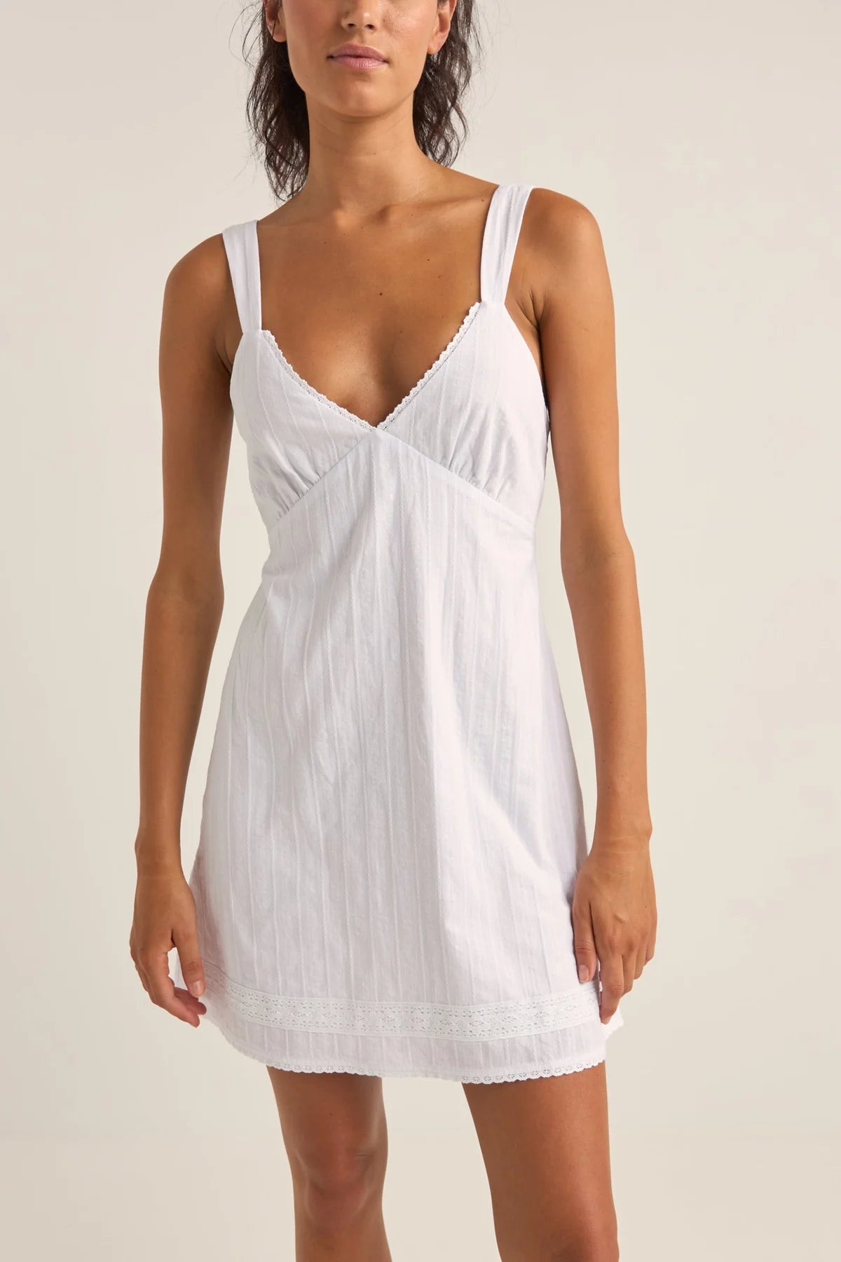 Brighton Mini Dress - White Elegant Off-Shoulder Dress Mini