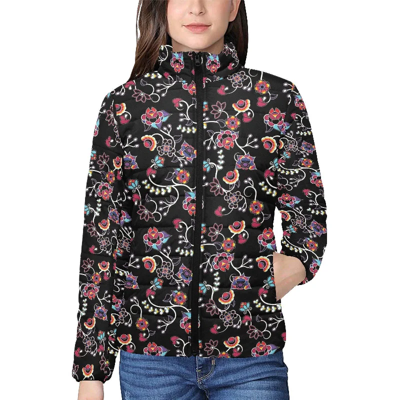 Floral Danseur Women's Stand Collar Padded Jacket Tailored Jacket Straight Jacket A-Line Jacket