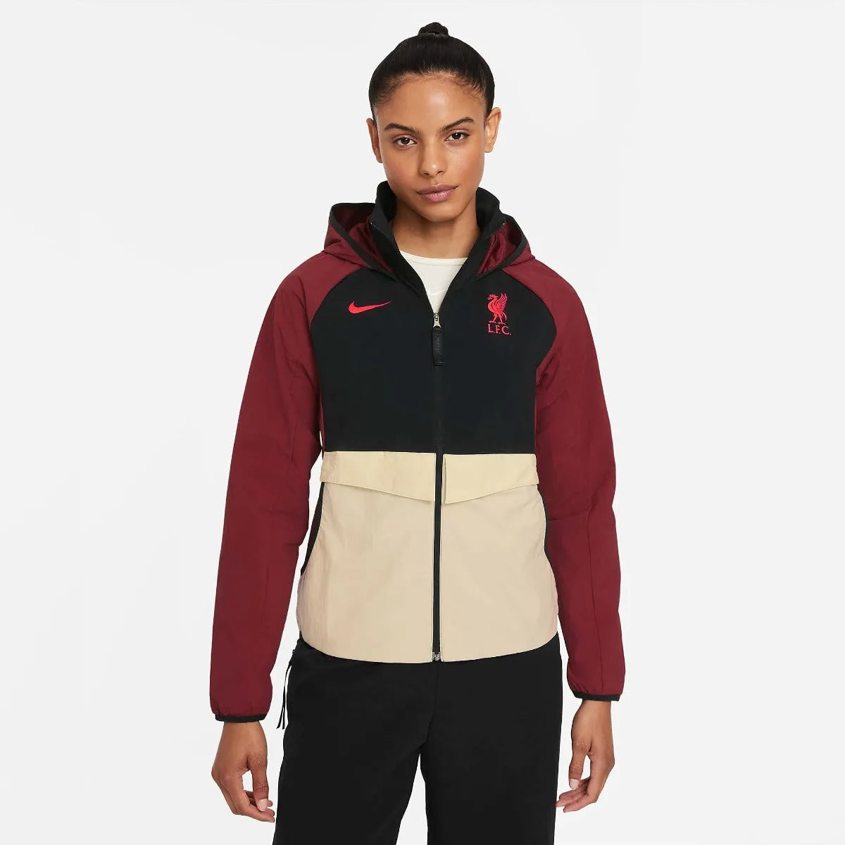 Nike 2021-22 Liverpool Women AWF Lite Jacket - Red-Fossil-Black Bomber Jacket Anorak Windbreaker