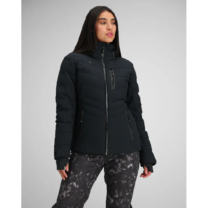 Obermeyer Cosima Down Jacket Zip Front Button Front Snap Front