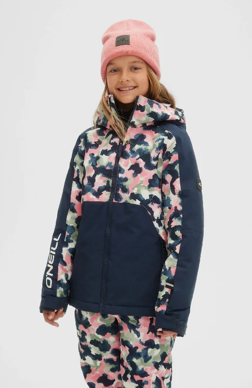 ONeill Adelite Girls Jacket Blue Print / Pink Quilted Jacket Puffer Jacket Insulated Jacket