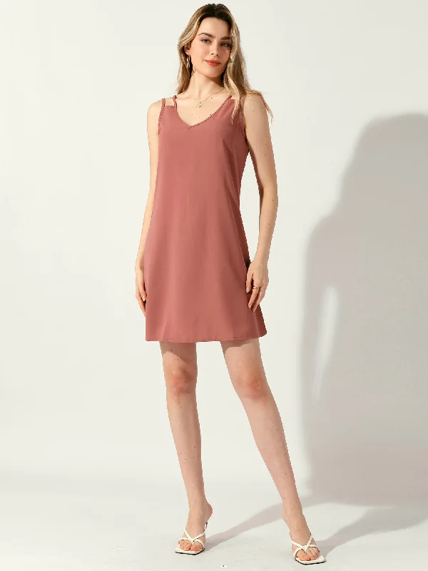 Summer Casual Loose Sleeveless Mini Dress Sundress Trendy Camisole Mini Dress