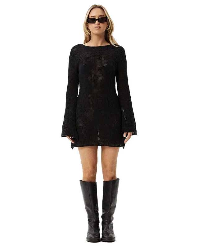 Riley - Recycled Knit Mini Dress Stylish Ruffle Mini Dress