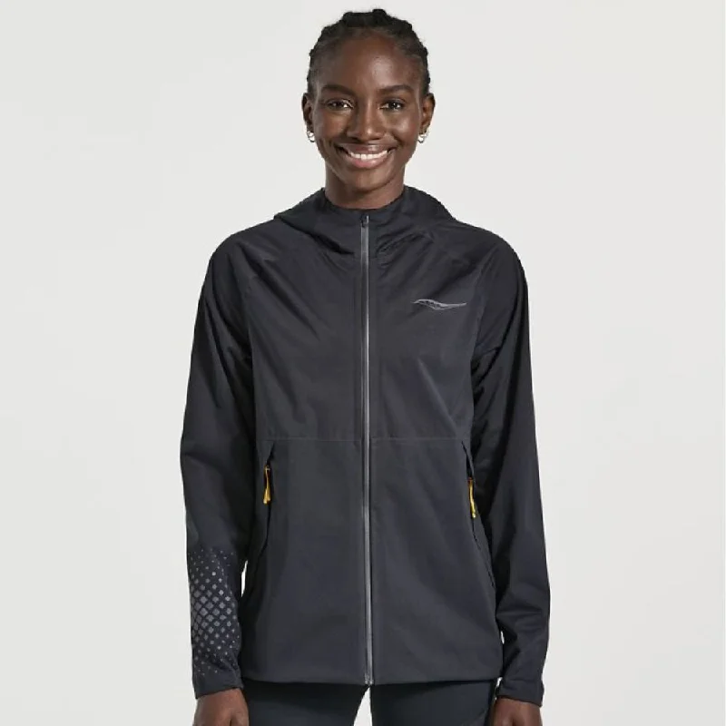 Saucony Women's Boulder Drizzle Jacket Trench Coat Raincoat Waterproof Jacket