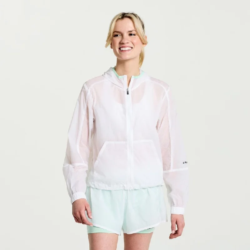 Saucony Women's Elevate Packaway Jacket Embroidered Jacket Appliqued Jacket Beaded Jacket