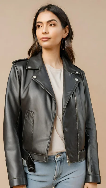 Women Shirt Leather Jacket Trench Coat Raincoat Waterproof Jacket