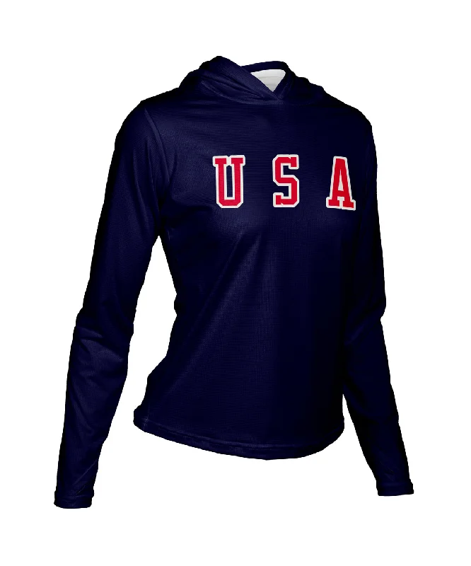 W. ENDURANCE AIR SUN HOODIE - USA Hoodie with Applique Textured Unique