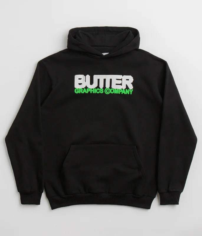 Butter Goods Program Hoodie - Black Hoodie with Gradient Ombre Colorful