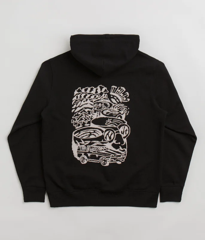 Flatspot x Yallah Hoodie - Black Hoodie with Thumb Holes Functional Cozy