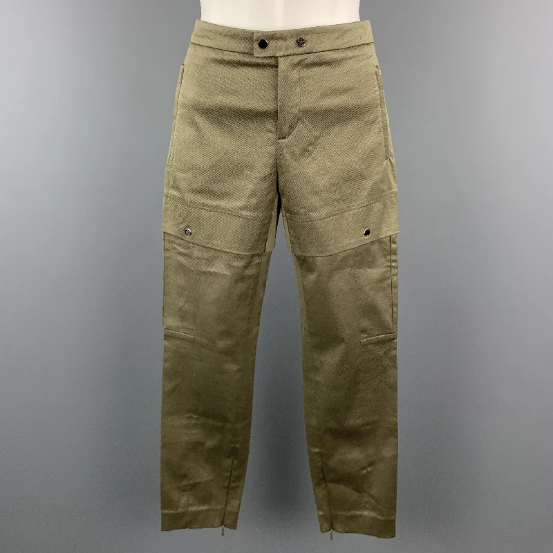 GUCCI Size 2 Olive Cotton / Elastane Snaps Cargo Cuff Zipper Casual Pants Casual Wide Pants