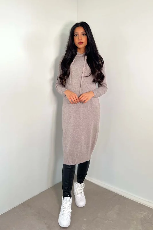 Hooded Jumper Midi- Grey Hoodie with Longline Fit Extended Stylish