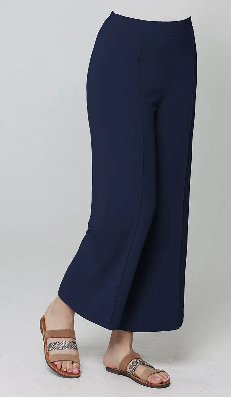 Marvi Loose Stretch Wide Leg Pants - Indigo Slim Fit Casual Pants