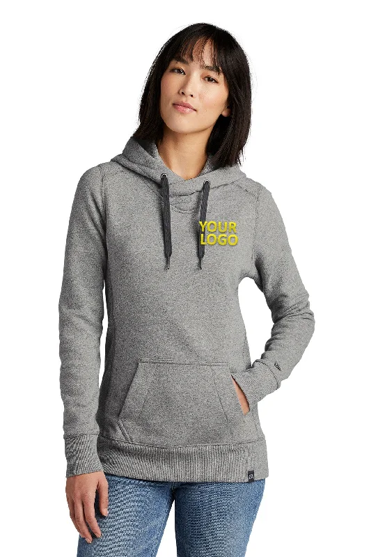 New Era Ladies French Terry Custom Hoodies, Light Graphite Twist Hoodie with Frayed Bohemian Relaxed