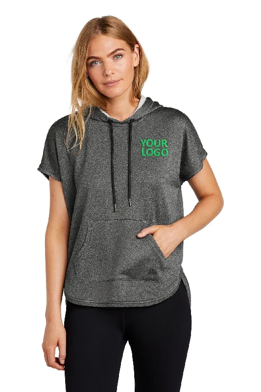 New Era Ladies Short Sleeve Custom Hoodies, Graphite Heather Hoodie with Toggle Buttons Decorative Unique