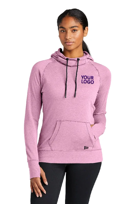 New Era Ladies Tri-Blend Custom Hoodies, Lilac Heather Hoodie with Back Slit Movement Comfort