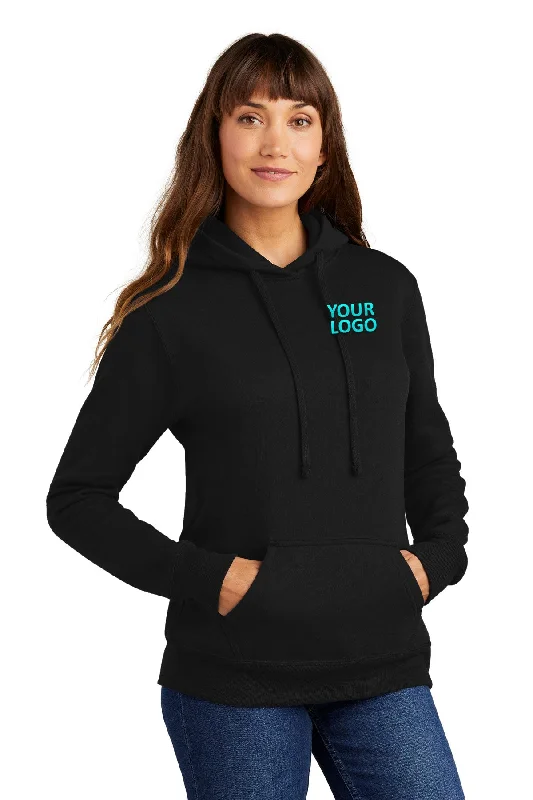 Port & Company Ladies Core Fleece Customized Hoodies, Jet Black Hoodie Dress Longline Feminine