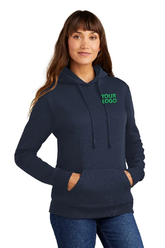 Port & Company Ladies Core Fleece Customized Hoodies, Navy Hoodie with Pocket Utility Practical