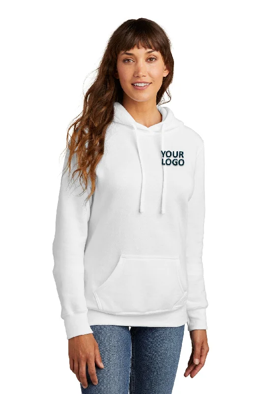 Port & Company Ladies Core Fleece Branded Hoodies, White Cotton Hoodie Fleece Lining Warmth