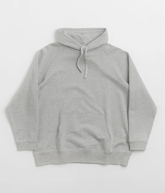 Snow Peak Recycled Cotton Hoodie - Mid Grey Hoodie with Embroidery Detailed Premium