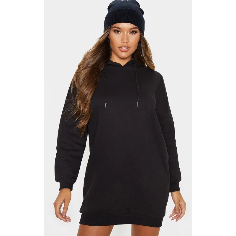 Black Oversized Jumper Hoodie Hoodie with Mock Neck Collared Structured