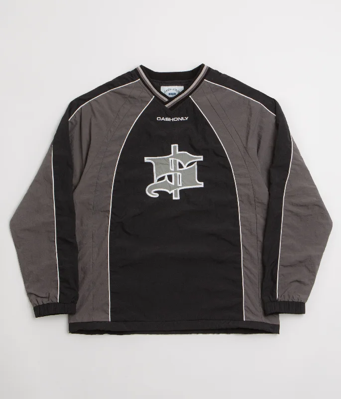 Cash Only Stadium Pullover Sweatshirt - Black Hoodie with Applique Textured Unique