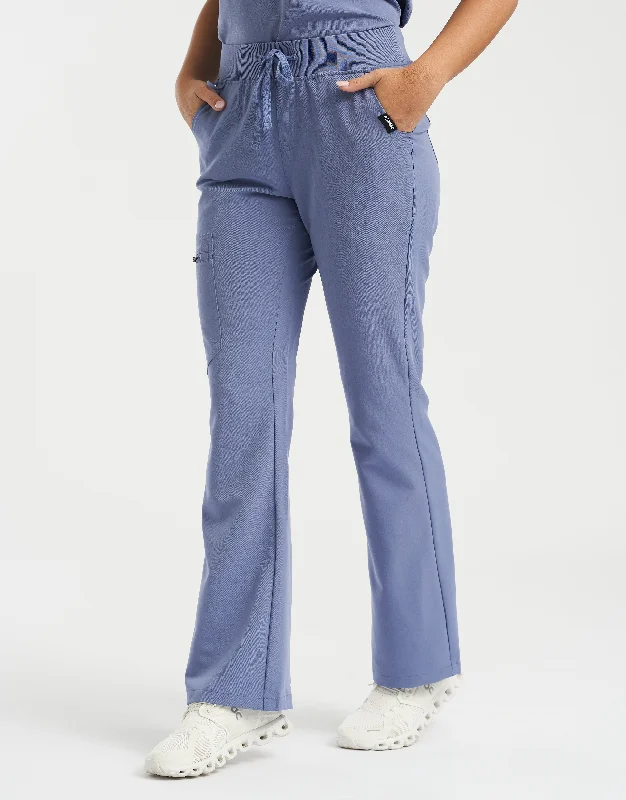 Essential Flare Scrub Pants - Nova Blue High-Waist Jeans