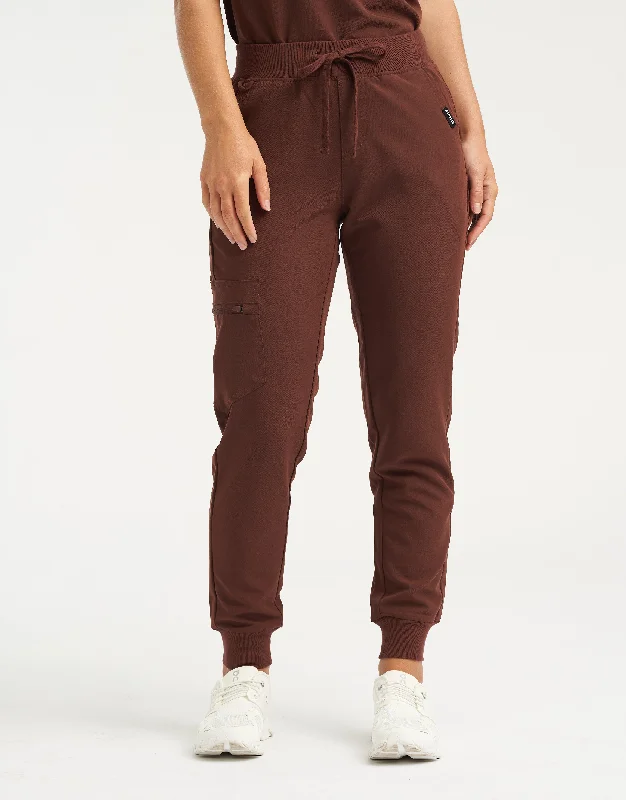 Essential Jogger Scrub Pants - Cocoa Casual Drawstring Pants