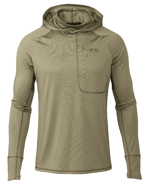 Gila PRO LS Hoodie | Khaki Hoodie with Front Slit Layering Stylish