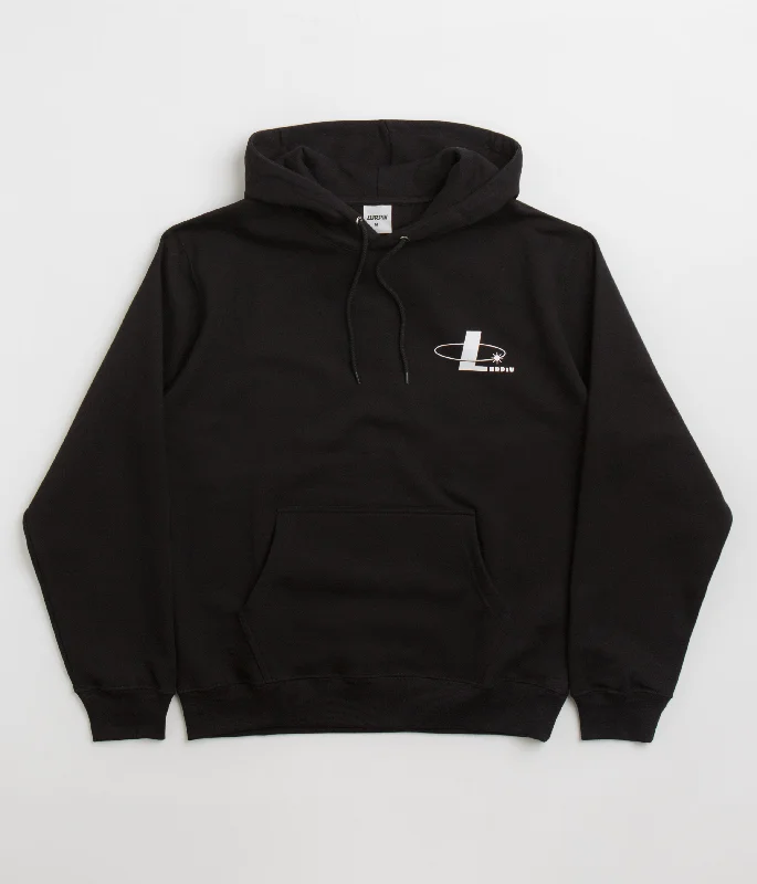 Lurpiv Orbit Logo Hoodie - Black Graphic Hoodie Design Print