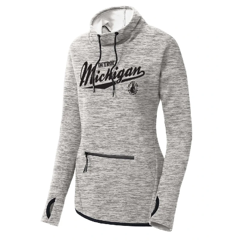 Made in Detroit Detroit MI Script Womens Hoodie Hoodie with Slit Hem Functional Movement