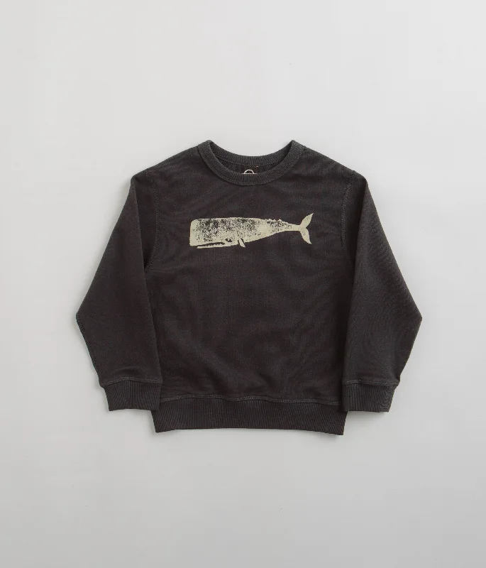 Mollusk Kids Whale Crewneck Sweatshirt - Faded Navy Hoodie with Batwing Sleeves Loose Dramatic