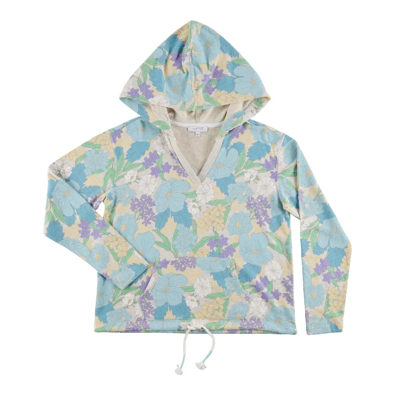 mySTYLE Women's Seaside French Terry Printed Hoodie Hoodie with Longline Fit Extended Stylish