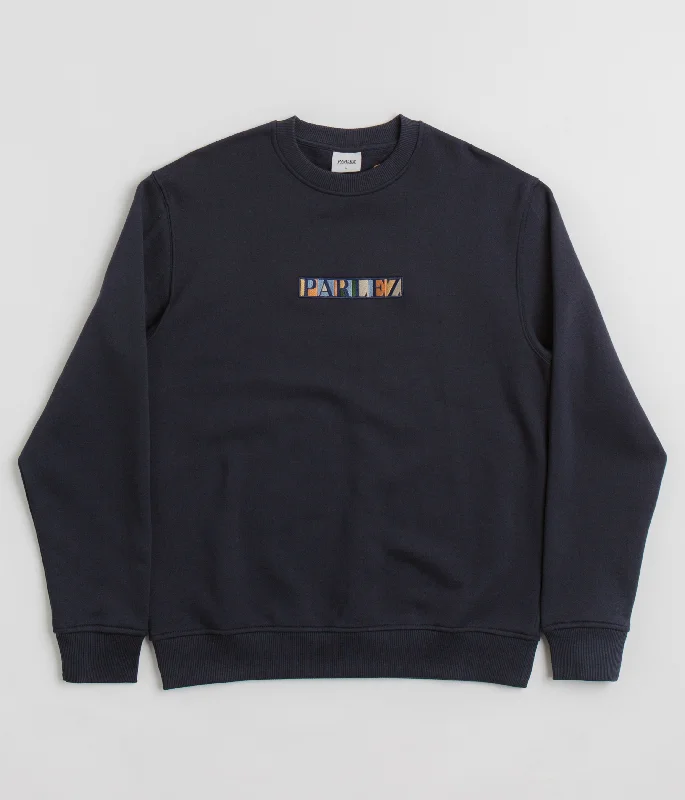 Parlez Felipe Crewneck Sweatshirt - Navy Hoodie with Elastic Waist Stretchable Comfortable