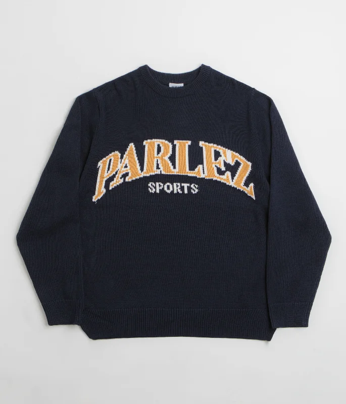 Parlez Phelan Crewneck Sweatshirt - Navy Hoodie with High Neck Warm Protective