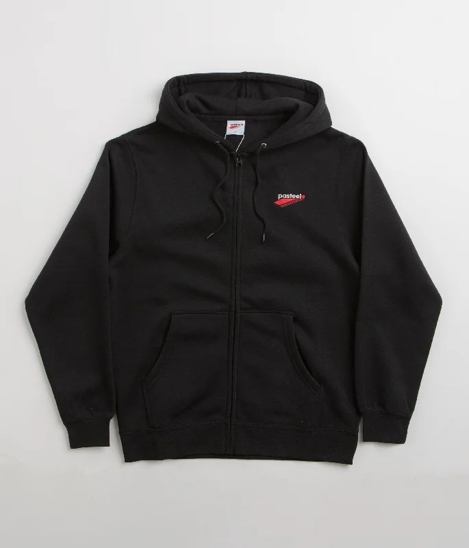 Pasteelo Embroidered O.G. Zip Hoodie - Black Hoodie Sweatshirt Pullover