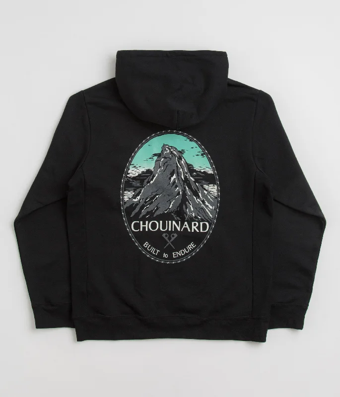 Patagonia Chouinard Crest Uprisal Hoodie - Black Hoodie with Front Slit Layering Stylish