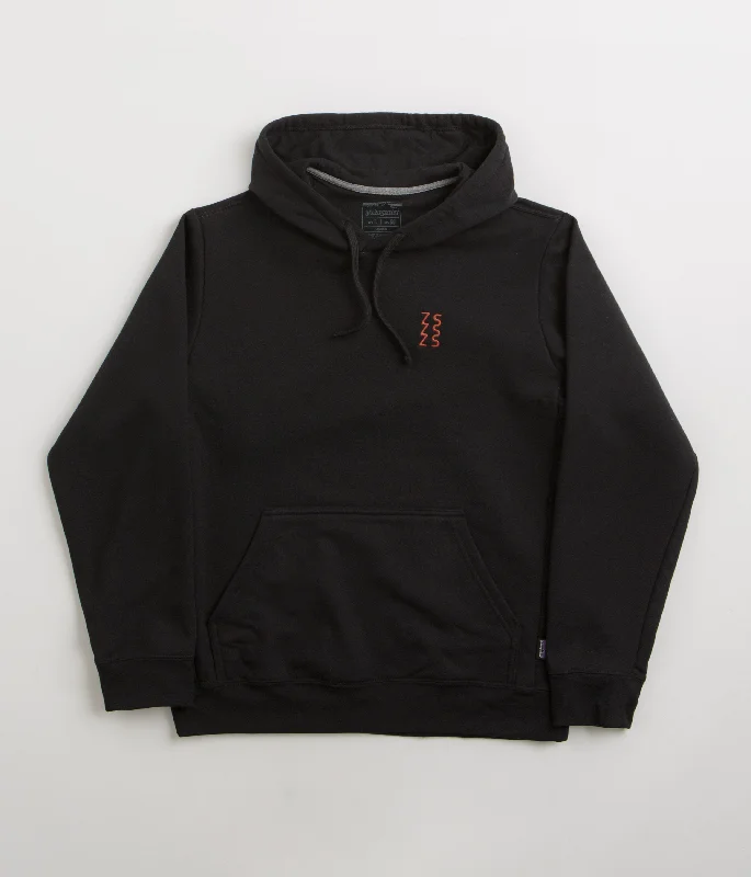 Patagonia Dawn Tracks Uprisal Hoodie - Black Hoodie with Stripes Bold Sporty