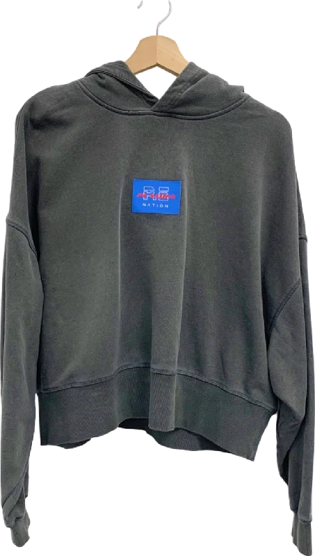 P.E Nation Charcoal Hoodie UK L Hoodie with Logo Branding Identity