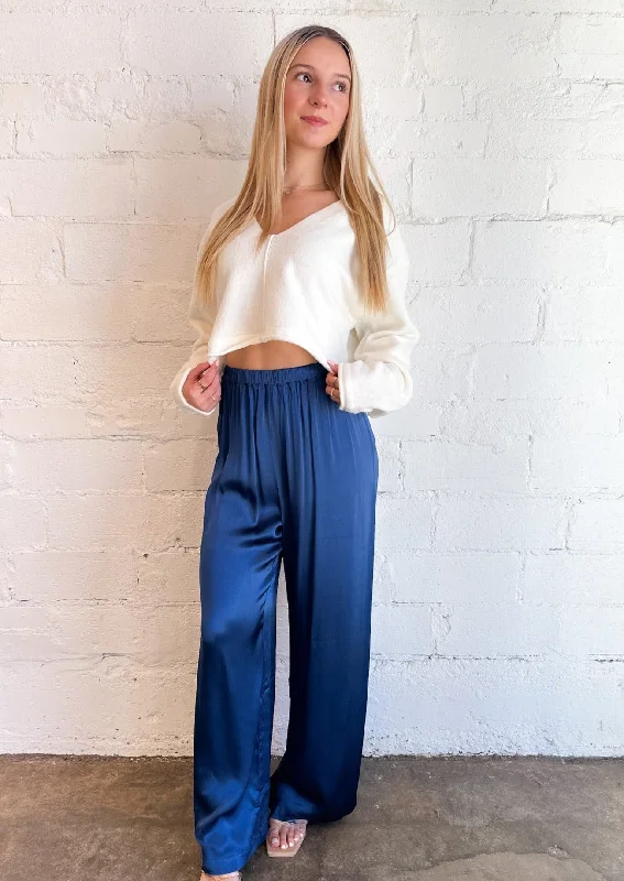 Silky Party Pants Fashionable Tapered Leg Pants